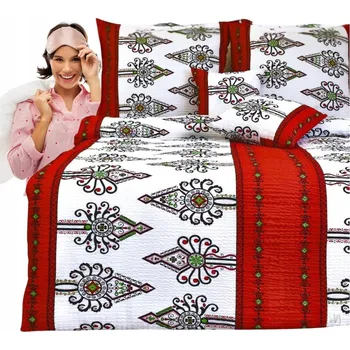 Povlečení Krepové Povlečení Lux 100% Bavlna 160 x 200 2 x Povlak na polštář Parzenice Červené 22189