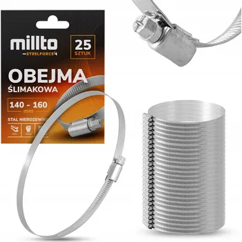 hadicová spona 25x Hadicová Spona KOVOVÁ 140-160 Cybant Objímka Šneková ŠROUBOVACÍ Ocel