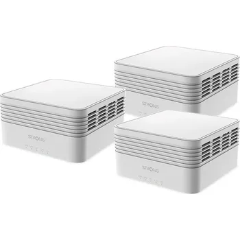 Síťový prvek STRONG sada 3 ATRIA Wi-Fi Mesh Home TRIO PACK AX3000/ Wi-Fi 802.11a/b/g/n/ac/ax/ 2402 Mbit/s/ 2,4GHz a 5GHz/ 3x LAN/bílý