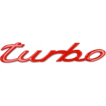 Péče o chrup Emblém samolepicí znak PORSCHE TURBO 11,5x2,3 cm Červený