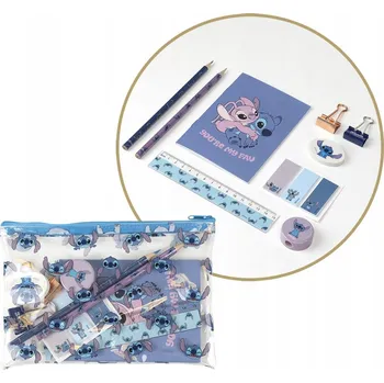 Penál PENÁL STITCH S NOTES ZÁPISNÍK TUŽKA SPONKY DISNEY