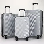3dílná sada cestovních kufrů BestBerg BBL-106S / 48, 70, 104 l / ABS / stříbrná
