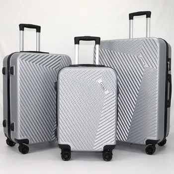 3dílná sada cestovních kufrů BestBerg BBL-106S / 48, 70, 104 l / ABS / stříbrná