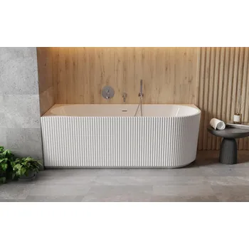 Vana Besco Denaya Volně stojící vana 170x78 cm, sifon se štěrbinovým přepadem, Bílá, Barva sifonu - Bílá, Levá, VANDENA170LW