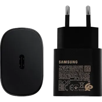 Síťová nabíječka Samsung 25W USB-C černá s rychlým nabíjením Quick Charge
