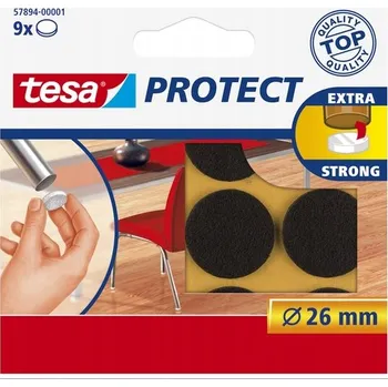 Podložka pod nábytek Filcové podložky pod židle, stůl, pračku, nábytek tesa, kulaté 26mm, 9ks, hnědé