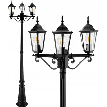 Stojací lampa Stojací zahradní lampa sloupek lucerna 3x E27 LED 200 cm retro SuperLED
