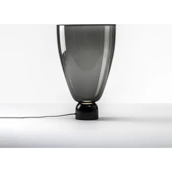 Brokis Vysoká skleněná lampa Lightline L-H Barva skla: Červená, Barva kabelu: Světle šedá, Barva spodního skla: Tmavě šedá kouřová matná PC00983_013