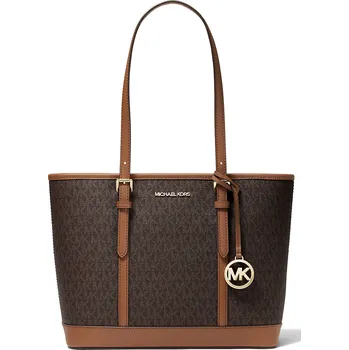 Kabelka Michael Kors Jet Set Travel Small Logo Top-Zip Tote Bag Brown