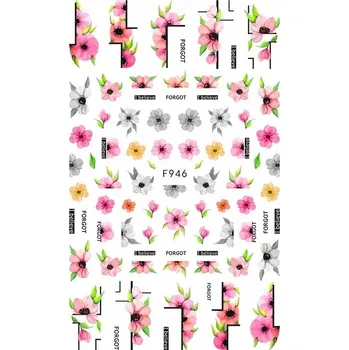 samolepka Samolepicí Samolepky na nehty 3D květiny R67