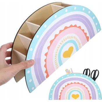 ORGANIZÉR NA STŮL, TŘÍDIČ PASTELKY DŘEVĚNÝ DRŽÁK NA TUŽKY A POTŘEBY