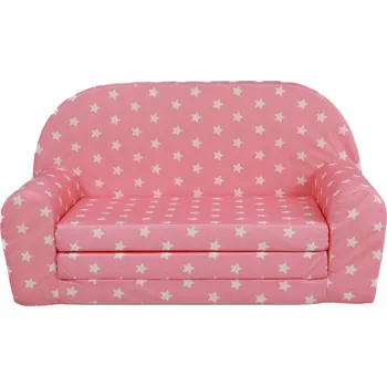 Pohovka Pohovka Galeriatrend MALÁ DĚTSKÁ POHOVKA HVĚZDIČKY 78 x 104 cm látka růžová