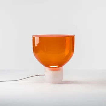 Lampička Brokis Skleněná stolní lampička v mnoha barvách Lightline S Barva skla: Transparentní, Barva kabelu: Černá, Barva spodního skla: Transparentní matná PC00972_001