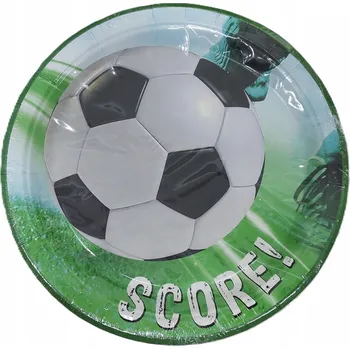 Party nádobí Papírové talířky na narozeninovou oslavu Fotbalový míč 23 cm 6 ks Narozeniny NERO