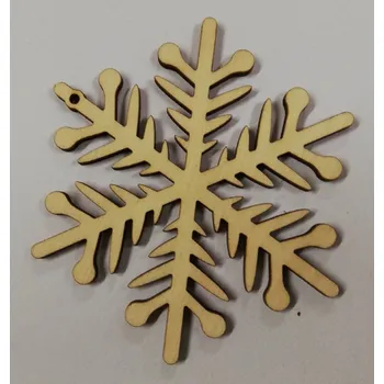 Vánoční dekorace Dřevěný výřez vločka č.2