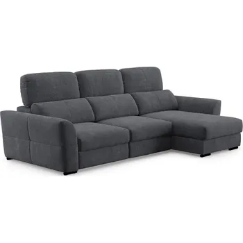 Sedací souprava Univerz. rohová rozkládací třímístná pohovka s úložným prostorem TRENTO antracit