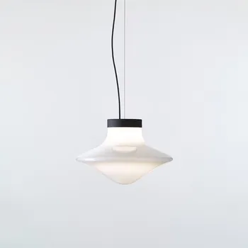 Brokis Svěšené skleněné svítidlo Trottola Rozměr: ø 346 x 245 mm, Barva skla: Opalín, Povrch montury: Stříbrný elox PC01321_005