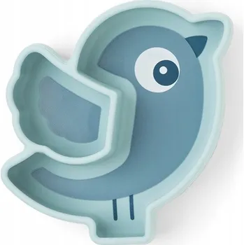 dětská jídelní sada Talířek Done By Deer modrý silikonový