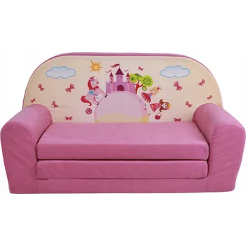 Pohovka Dětská růžová pohovka Galeriatrend s látkovým potahem a snímatelným potahem