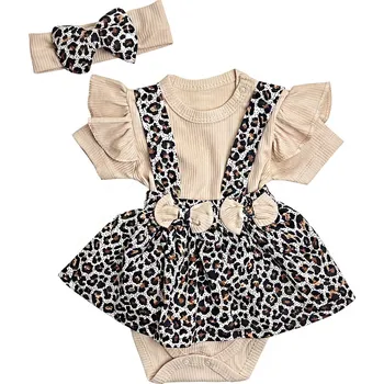 Kojenecký body Baby Letní 3dílná sada pro miminka – Levhart Velikost: 56-62