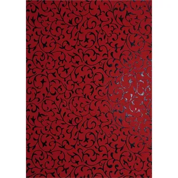 Barevný papír Ozdobný papír červená krajka černá 18x25 5ks