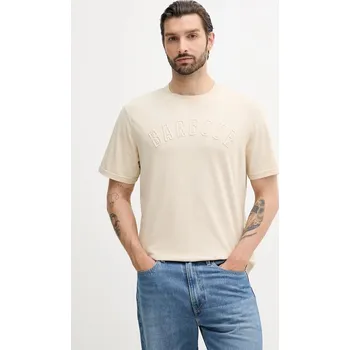 Pánské tričko Bavlněné tričko Barbour BANFORD pánské, béžová barva, s aplikací, MTS1443 01X, vel. M