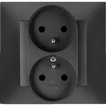 Elektrická zásuvka Elektrická Zásuvka nástěnná Elektro-Plast Nasielsk černá