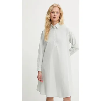 Dámské šaty Lněné šaty Answear.LAB zelená barva, mini, oversize W25.88.flk 97X, vel. XL