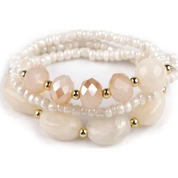 Náramek Pružný náramek sada 3 ks - 1 krémová nejsvět.