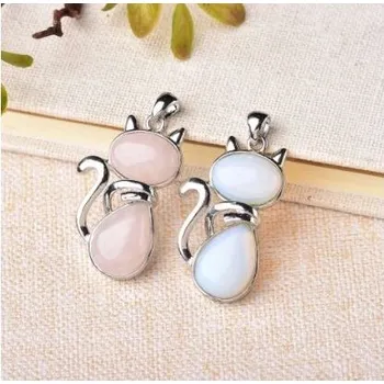 Přívěsek Prosperk Přívěsek kočička Opalit Růženín Minerál: Růženín