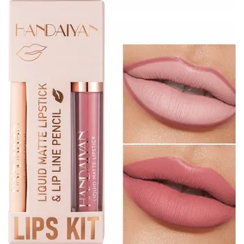 Rtěnka Sada Matná Rtěnka Tekutá a Konturovací Tužka na Rty 2v1 Handaiyan #5