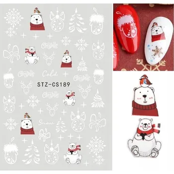samolepka 3D Samolepky na nehty Zimní sněhové vločky R158