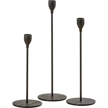 Boltze Home Sada kovových svícnů, 23 - 33 cm, MALTE, černá