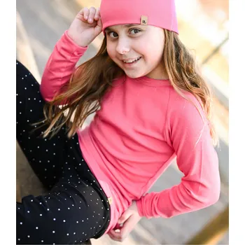 Dívčí tričko Little Things Růžové modalové tričko s dlouhým rukávem Velikost: 1-3 roky