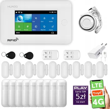 Sada domovního alarmu Bezdrátový alarm Wifi + GSM 4G LTE s aplikací TUYA, HUXGO HXA006 4G