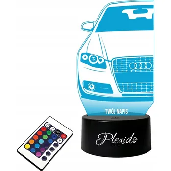 Lampička LAMPičKA na SKLE Auto Audi A4 B7 3D LED RGB + DÁLKOVÝ OVLADAČ 16 BAREV
