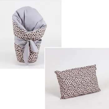 Zavinovačka Tulimese Péřová zavinovačka růžový panter VELIKOST ZAVINOVAČKY: VELIKOST 80X80 CM, VARIANTY PROVEDENÍ: ZAPÍNÁNÍ NA KNOFLÍKY A MAŠLI + PODKLADNÍ POLŠTÁŘEK