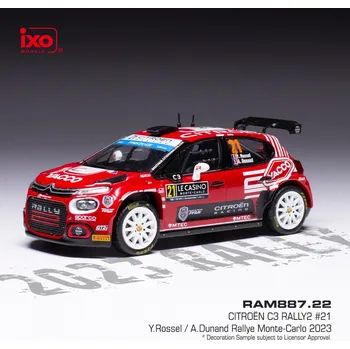 autíčko Citroen C3 Rally2 - Rallye Monte-Carlo 2023 #21 Rossel - Dunand 1:43 IXO