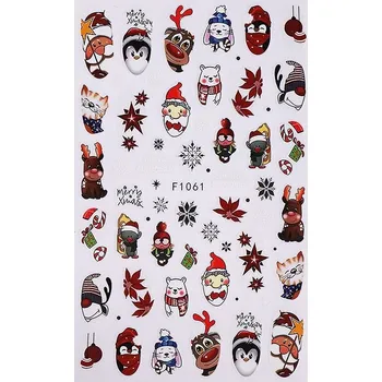 samolepka Samolepky na nehty Zimní sněhové vločky Vánoční hvězdičky kočičky R219