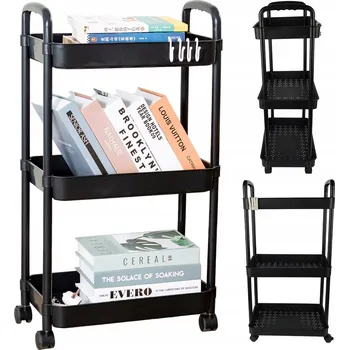 Servírovací stolek MOBILNÍ REGÁL NA KOLEČKÁCH, KUCHYŇSKÝ VOZÍK, 3 PATRA, REGÁL PRO SKLADOVÁNÍ