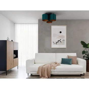 Vespillo 45x45x18cm stropní 3 zelený/zlatý