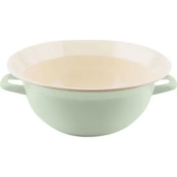 Smaltovaná mísa s uchy - 36 cm - zelená