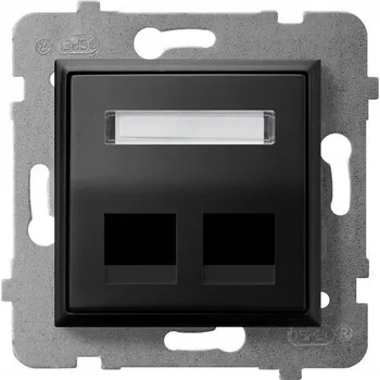 Elektrická zásuvka ŠIKMÉ POUZDRO ZÁSUVKY OSPEL ARIA ČERNÉ