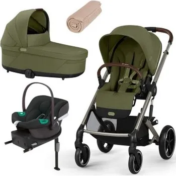 Kočárek Cybex Výhodný set Balios + Lůžko + Autosedačka se základnou Black - Moss Green