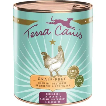 Krmivo pro psa Terra Canis bez obilovin s kuřecím masem, pastinákem, ostružinami a pampeliškou 12x800g