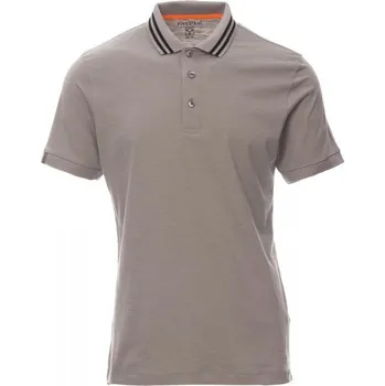 Pánské tričko Payperwear Polokošile Nautic s límečkem s kontrastními pruhy Barva: šedá - černá - oranžová, Velikost: 3XL