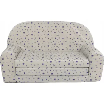 Pohovka Pohovka Galeriatrend MALÁ DĚTSKÁ POHOVKA HVĚZDIČKY 78 x 104 cm látka šedá