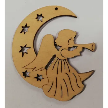 Vánoční dekorace Dřevěný výřez anděl č.7