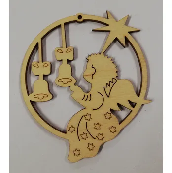 Vánoční dekorace Dřevěný výřez anděl č.17