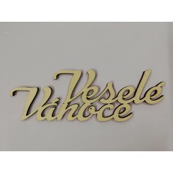 Vánoční dekorace Dřevěný výřez nápis VESELÉ VÁNOCE č.2